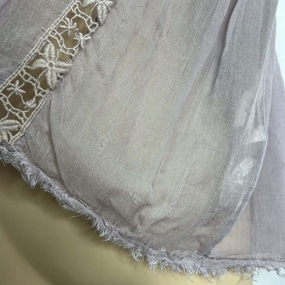 Free People sheer fairy raw edges lace top - Picture 12 of 12